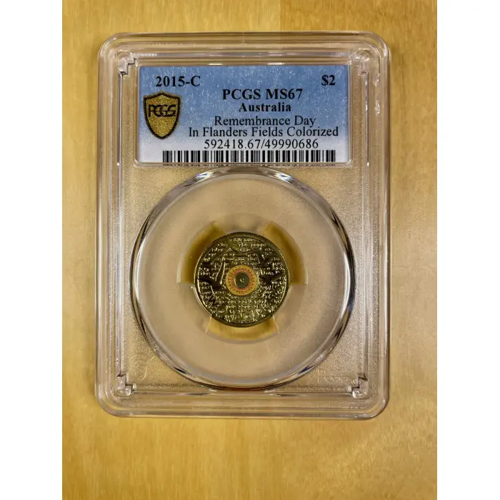 2015 Remembrance Day Flanders Feild $2 'C' Mintmark  Coin PCGS MS67