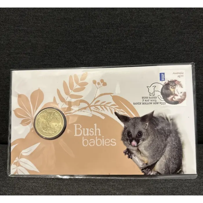 2013 PNC Bush Babies Possum $1 Coin and Stamp