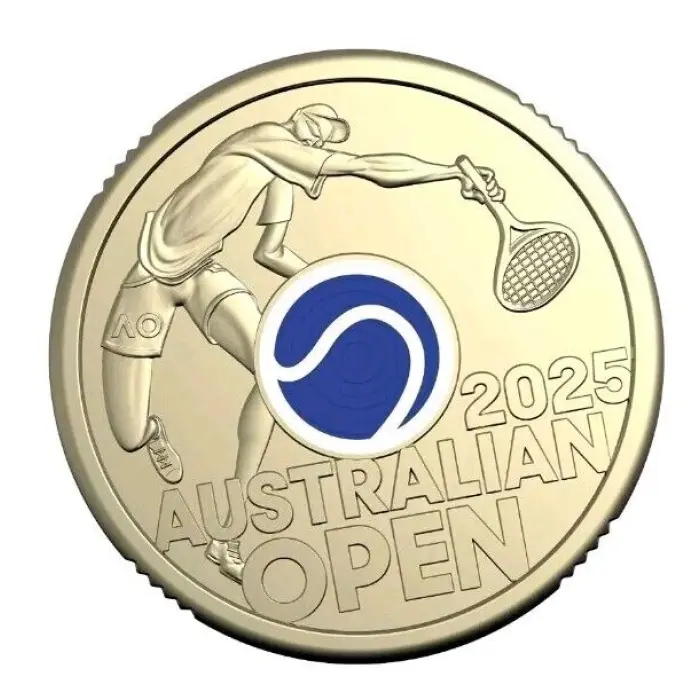 UNC 2025 $2 Australian Open Tennis Men's and Women's two dollar Colour Coin set