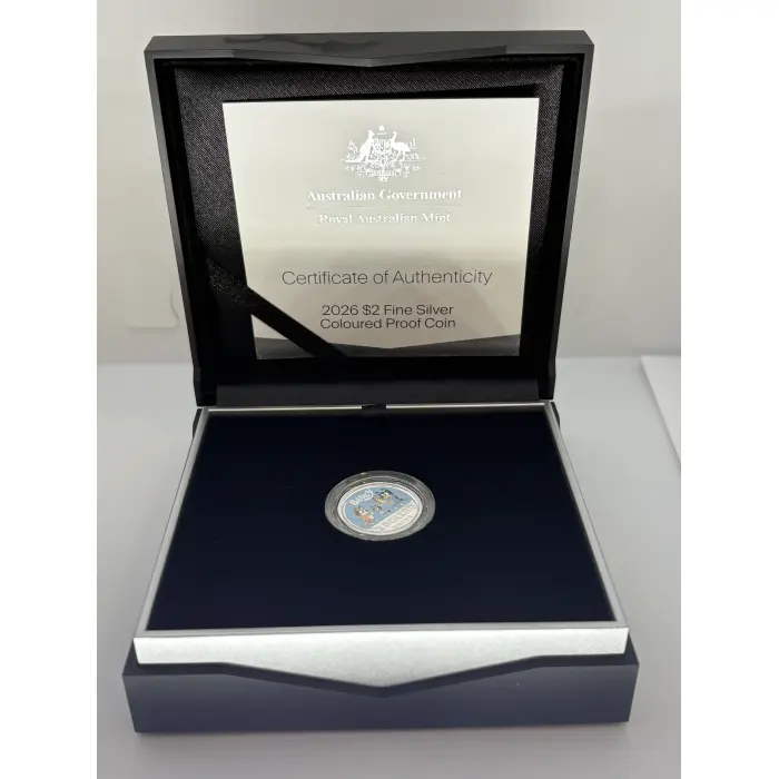 2026 $2 BLUEY SILVER COLOURED PROOF COIN 12000 MINTAGE