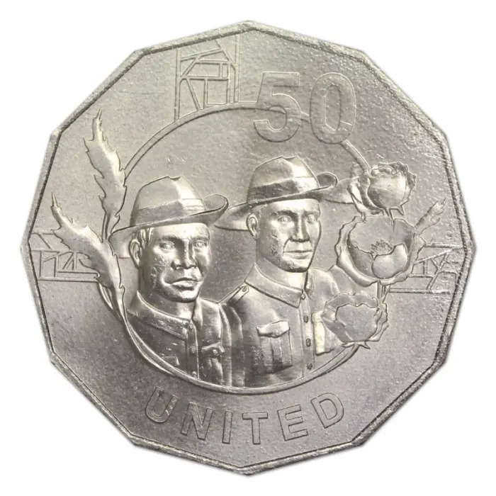 50c 2018 ANZAC United Coin Lightly Circulated AUS 50 CENT