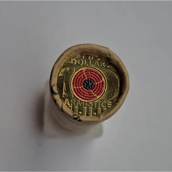 2018 $2 Remembrance Day- Armistice T/T Coloured Mint Roll (25 Coins)