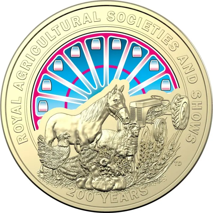 (NB) 2022 $1 Bicentenary of the Royal Agricultural Societies and Shows Coloured Uncirculated Coin