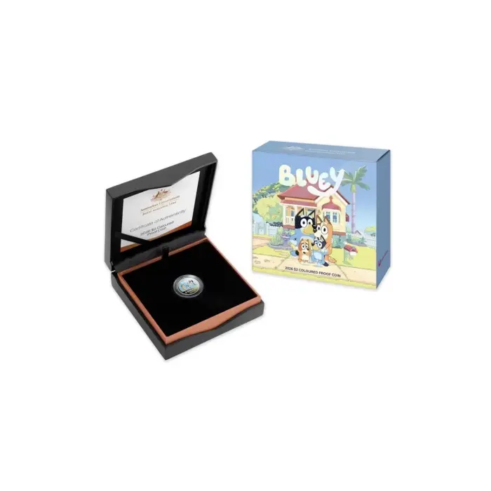 2026 Bluey $2 Coloured AlBr Proof Coin 10,500 mintage