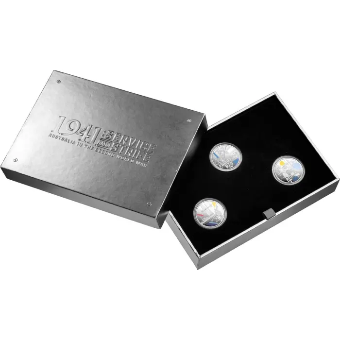 2026 20 cent SILVER Three Coin Set - 1941 Service & Strife - Australia in the Second World War proof