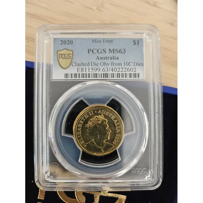 2020 $1 Double Mint Error Coin Graded PCGS MS63 Mule + Clashed Die