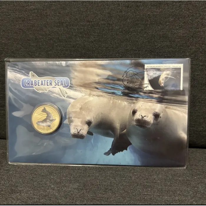 2018 Australia Antarctic Territory AAT Crabeater Seal PNC $1 coin