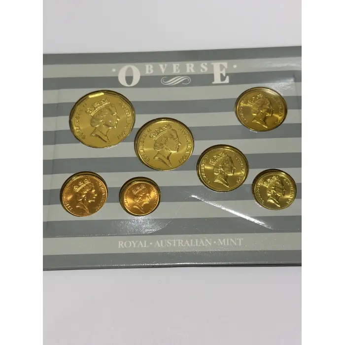 1987 uncirculated mint coin set seven coins