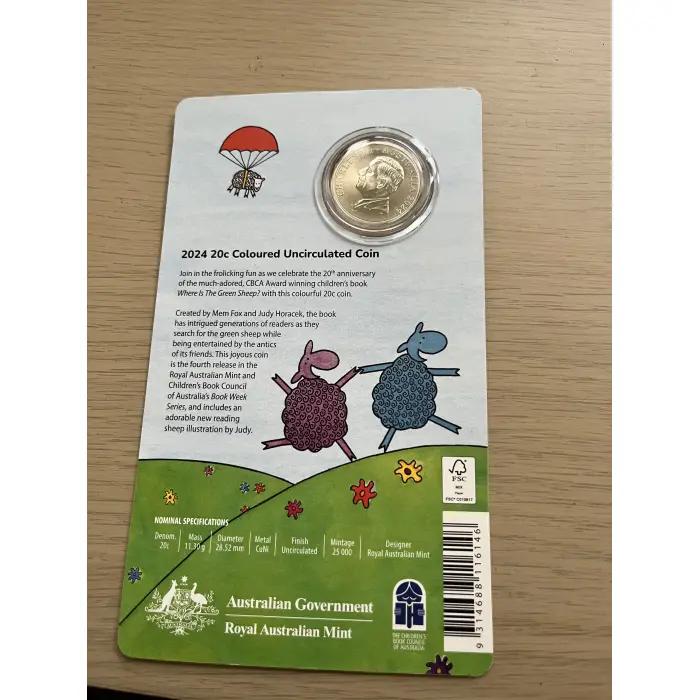 Where is the green sheep 2024 20c coloured uncirculated coun