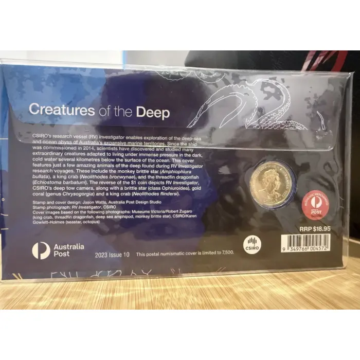 Australia 2023 Creatures of the Deep PNC w envelope Privy Mark, AUSTRALIA