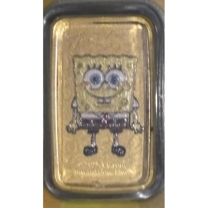 SPONGEBOB  SQUAREPANTS 1st and 2nd EDITION 1 gram 99.99% pure GOLD BARS 