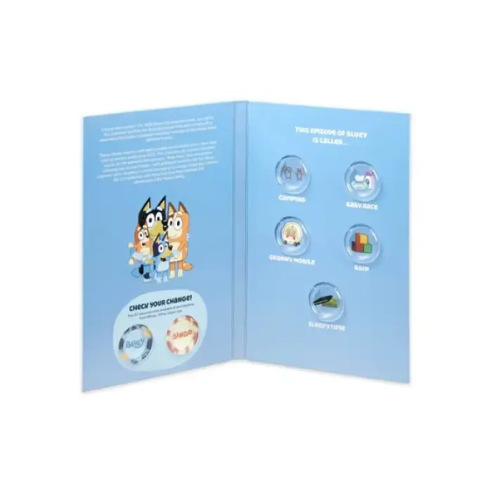 2026 Bluey $2 Set of 5 Coins From Tube UNC + FREE Folder