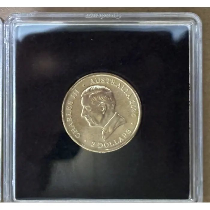 2026 Dawn Service Lest We Forget uncirculated $2 Coins in protective sleeve.