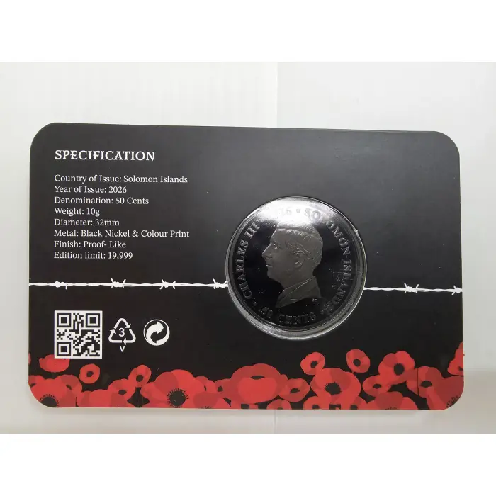 2026 ANZAC 'They Shall Grow Not Old' Black Nickel Coloured Coin