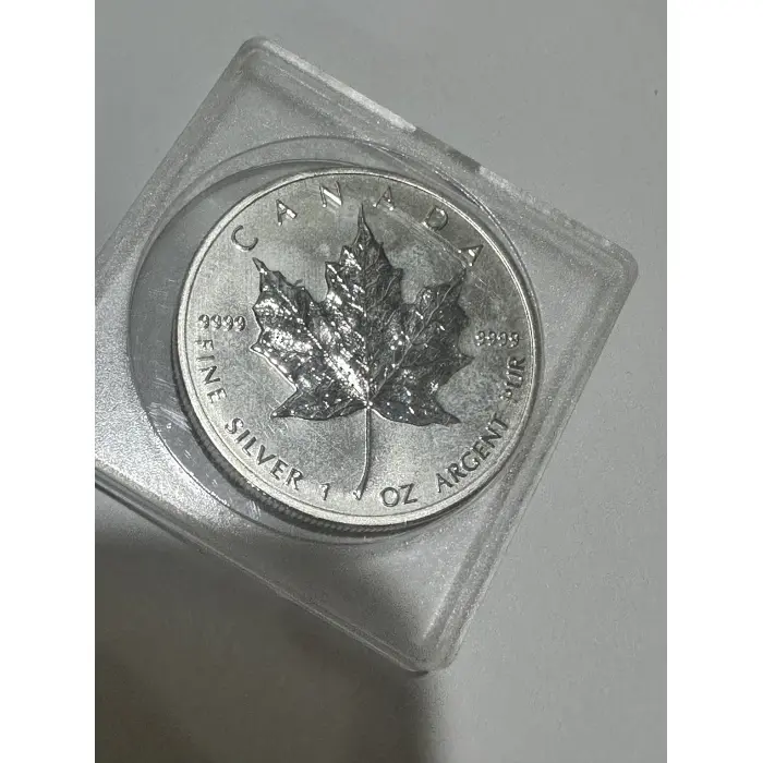 2013 $5 Canada Maple Leaf 1oz 9999 silver - has milk spots