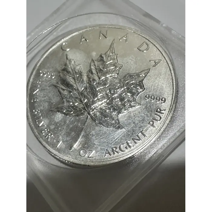 2013 $5 Canada Maple Leaf 1oz 9999 silver - has milk spots