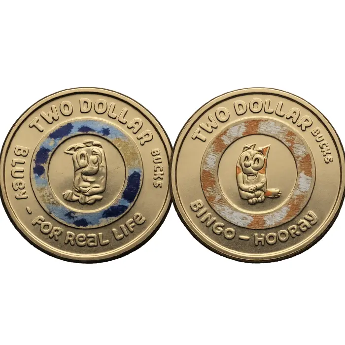 2026 $2 Bingo & Bluey Pair Of UNC RAM Mint Bags (50x $2 coins total)