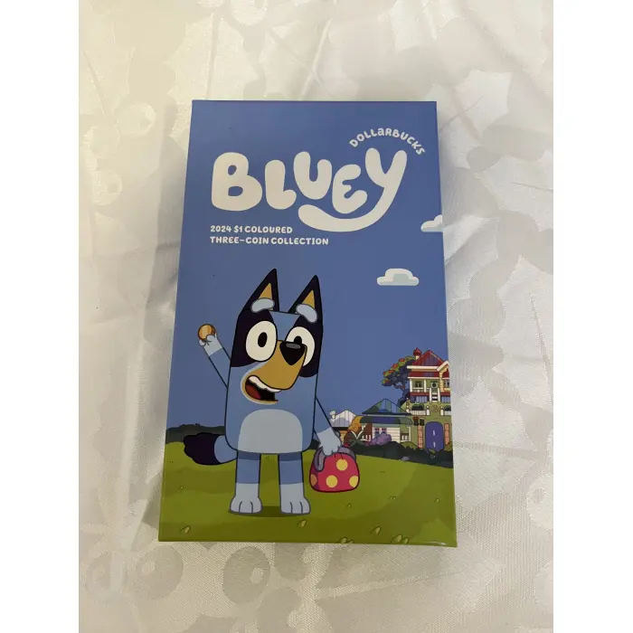 Bluey dollarbucks 2024 $1 coloured 3 coin collection 