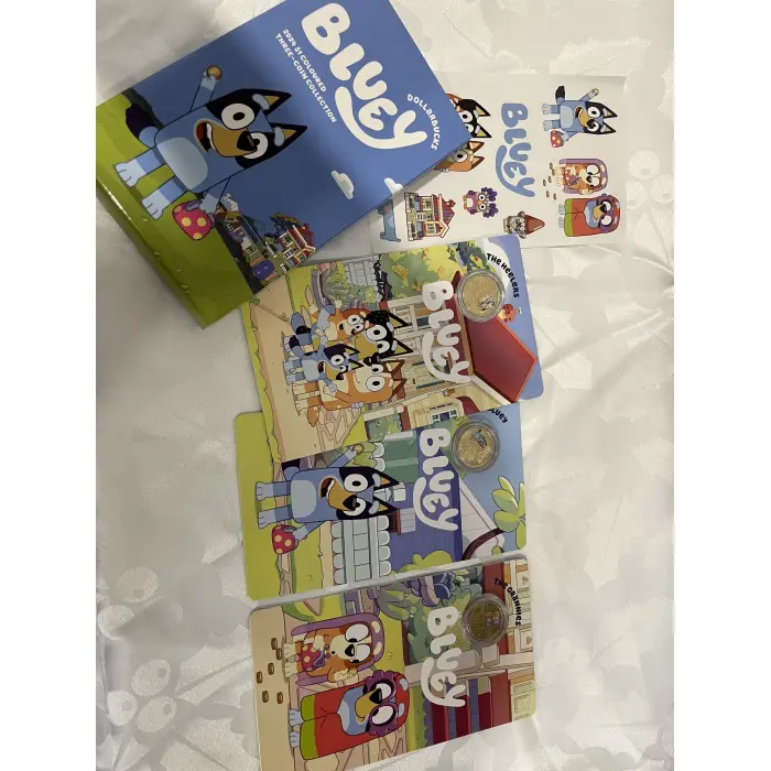 Bluey dollarbucks 2024 $1 coloured 3 coin collection 