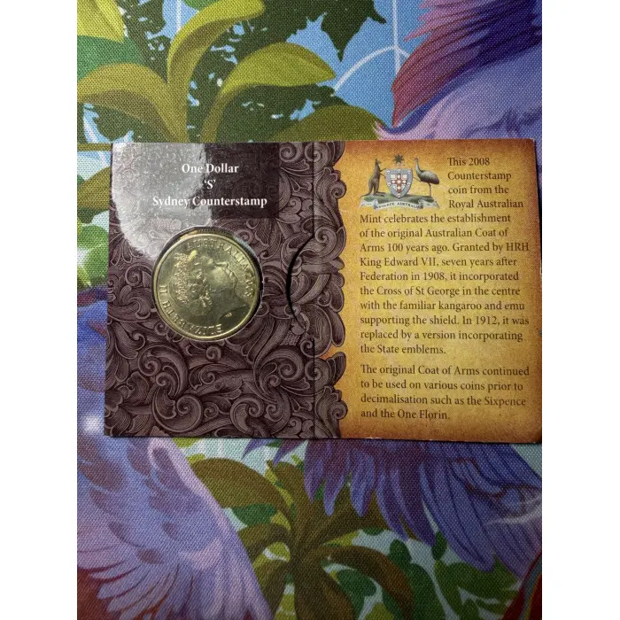 2008 $1 100 Years of Australia's Original Coat of Arms 'S' Mintmark