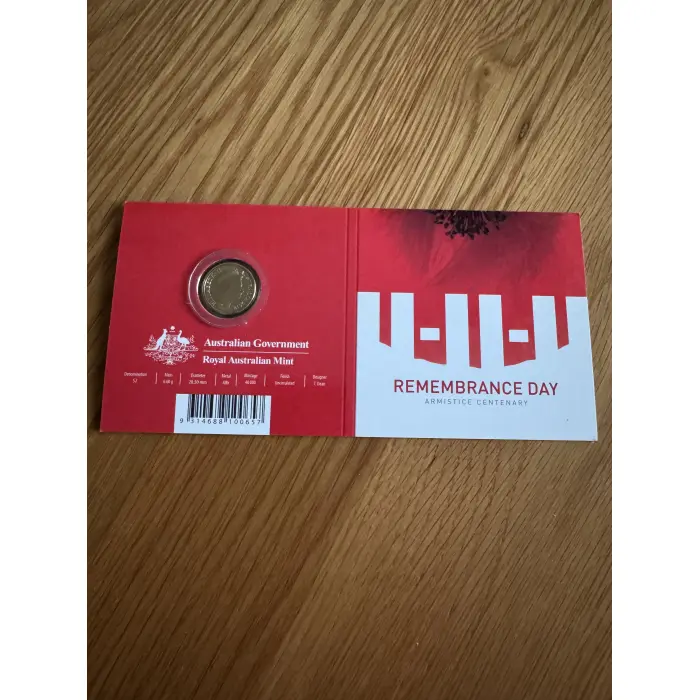 2018 $2 ARMISTICE CENTENARY-REMEMBRANCE DAY 'C' MINT MARK CARDED COIN