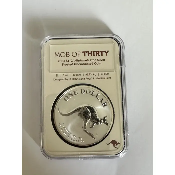 Mob of Thirty C mint frosted 1oz coin in capsule