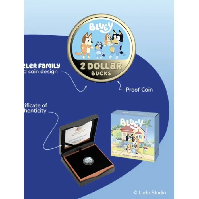 2026 $2 Bluey AlBr Coloured Proof coin!