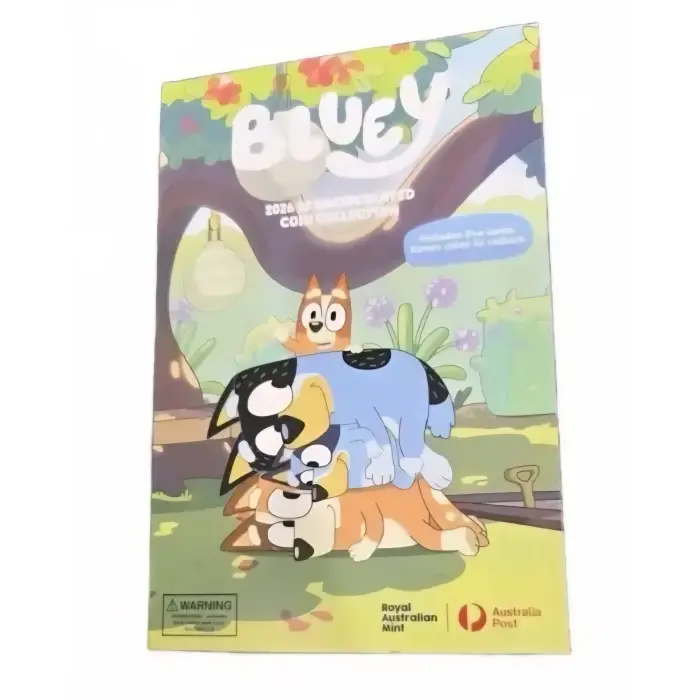 Bluey 7 coin folder including 2 till coins.