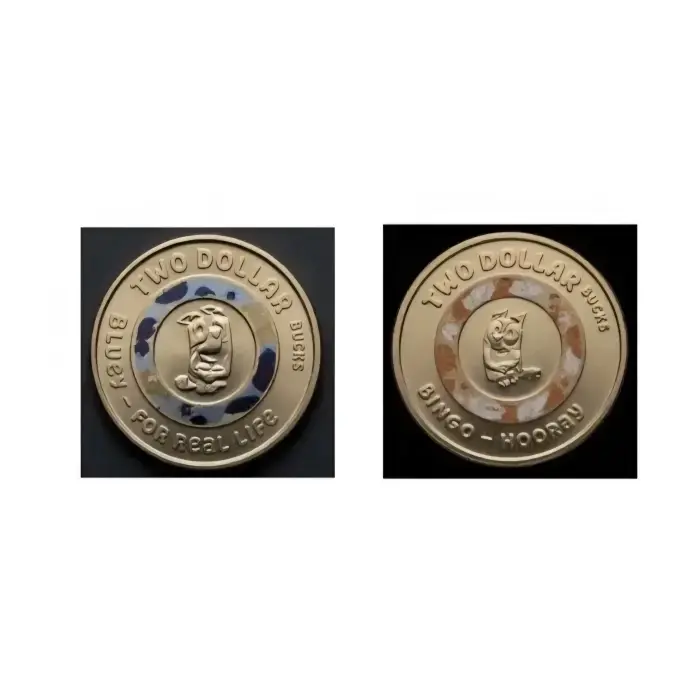 Bluey 7 coin folder including 2 till coins.