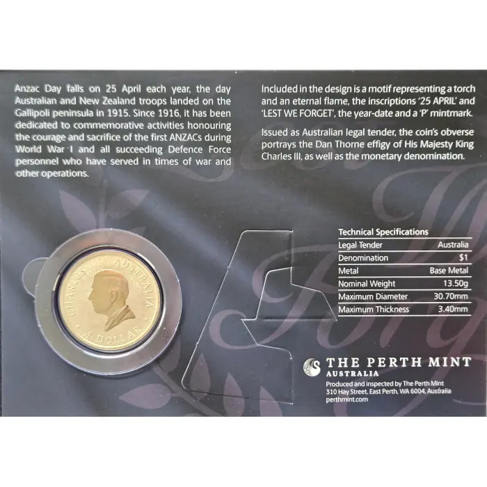 2026 ANZAC COIN IN CARD – PERTH MINT