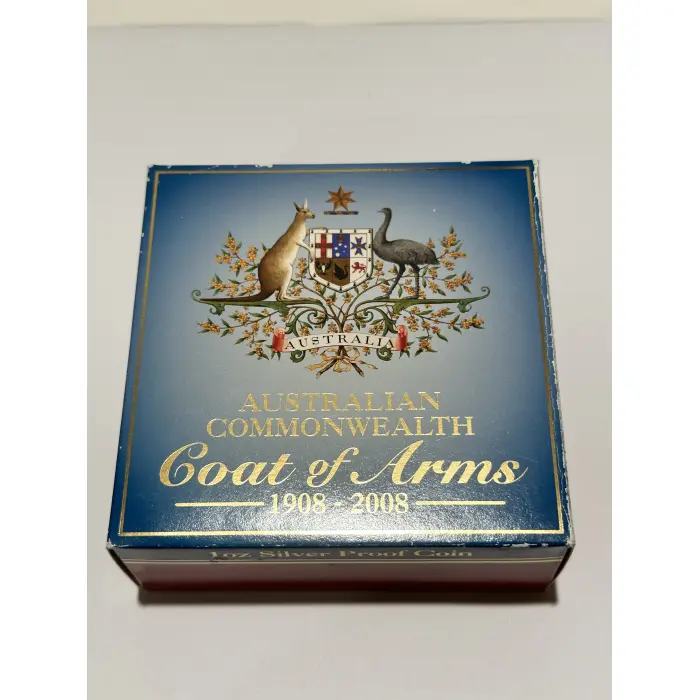 2008 Perth Mint $1 Australian Commonwealth Coat of Arms 1oz Silver Proof Coin