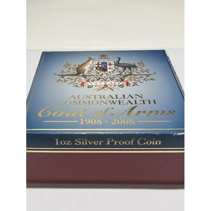 2008 Perth Mint $1 Australian Commonwealth Coat of Arms 1oz Silver Proof Coin