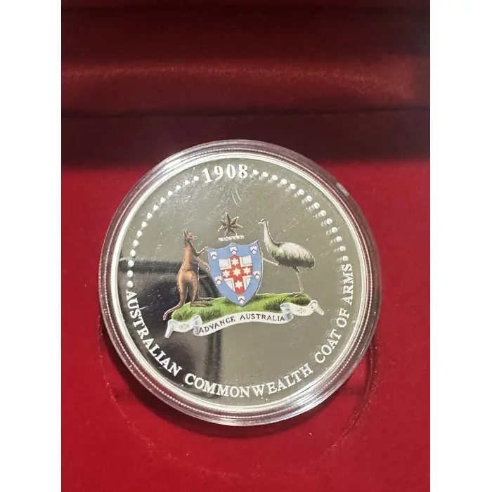 2008 Perth Mint $1 Australian Commonwealth Coat of Arms 1oz Silver Proof Coin