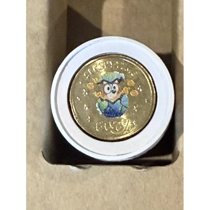 COLOURED SLEEPYTIME - 2026 BLUEY $2 UNC COLLECTOR FOLDER + 2 COLOURED TILL COINS