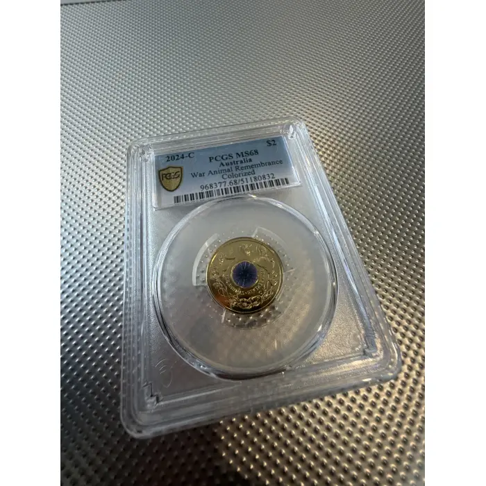 2024 War Animals Remembrance Purple Poppy $2 ‘C’ Mintmark PCGS MS68