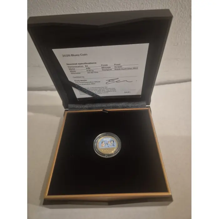 2026 Bluey $2 Coloured AlBr Proof Coin - Limited to 10,500 minted!