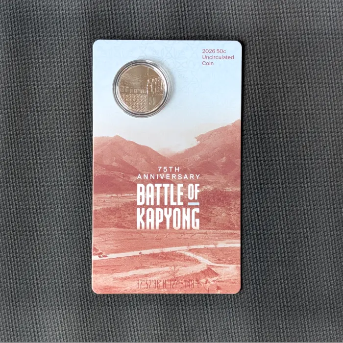 2026 - 50c Battle of Kapyong 75th Anniversary Uncirculated Carded Coin