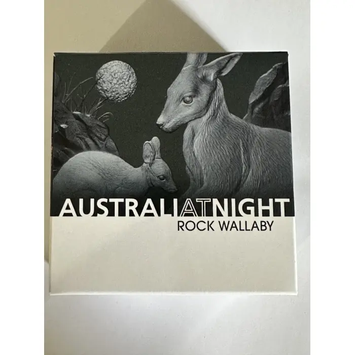 2024 1oz Silver Black Proof Aust at Night - Rock Wallaby