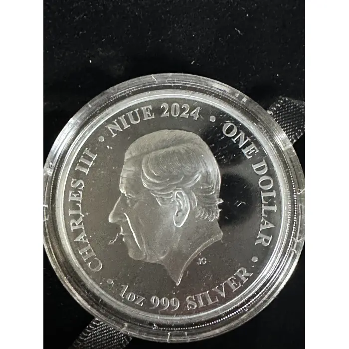 2024 1oz Silver Black Proof Aust at Night - Rock Wallaby