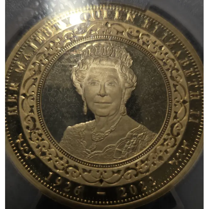 2022 MS69 Queen Elizabeth II gilt fe courised large medal
