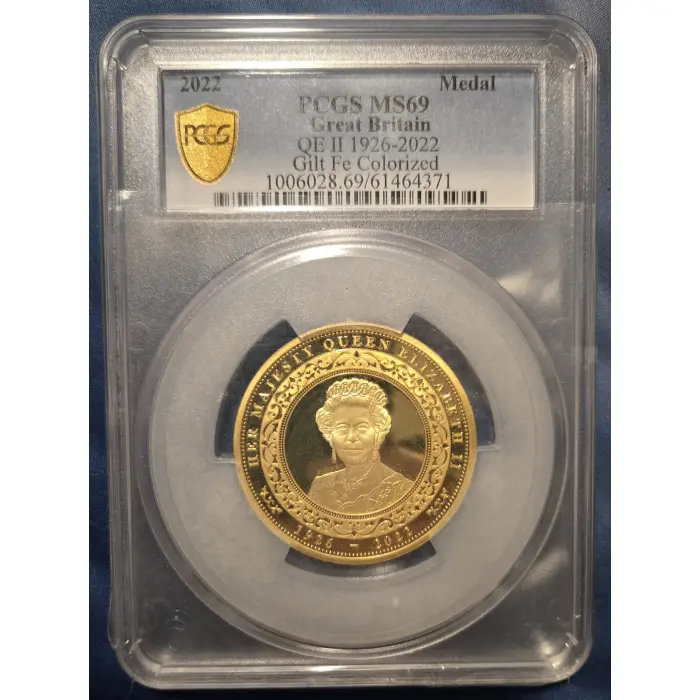 2022 MS69 Queen Elizabeth II gilt fe courised large medal