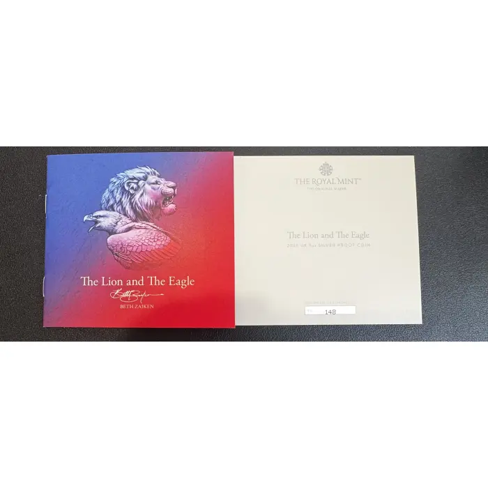2026 The Lion and The Eagle  5oz  Silver Proof Coin  Tiny Mintage of only 300