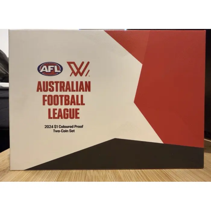2024 AFL Australian Football League $1 Coloured Proof Two-Coin Set