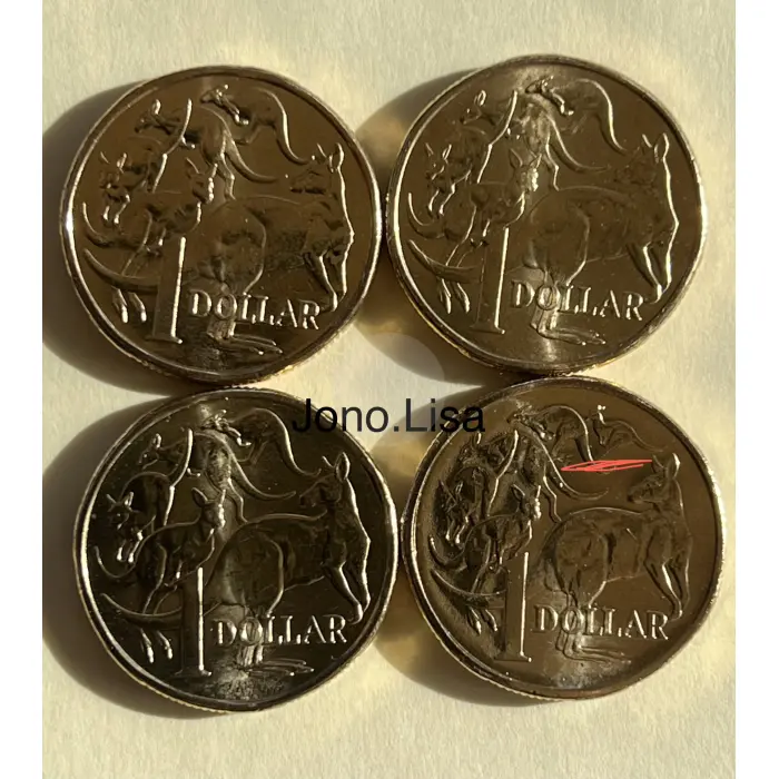 Four King Charles one dollar coins. 2023, 2024, 2025 & 2026 circulated coins