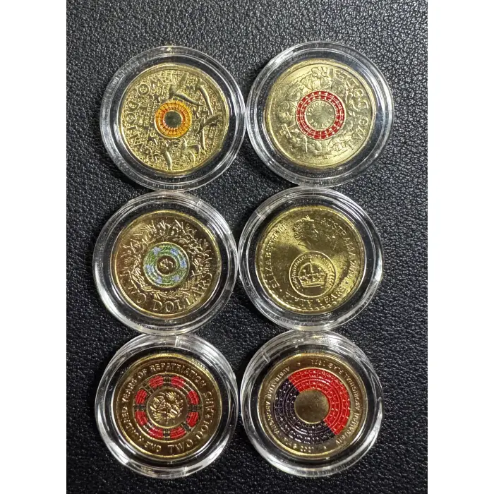 6 x $2 Unc Coins - Changeover, Repat, Flanders, LWF, Rosemary, Aboriginal Flag