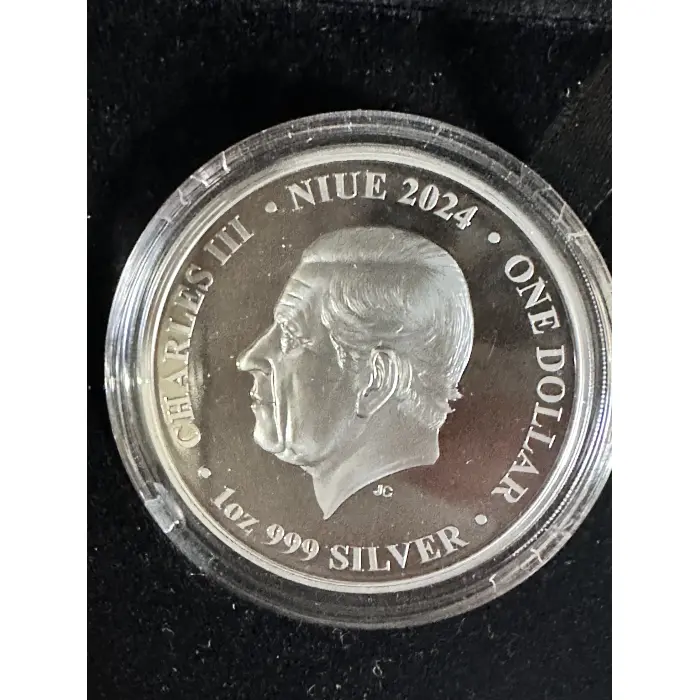 2024 1oz Silver Black Proof Aust at Night  - Red eyed tree frog 