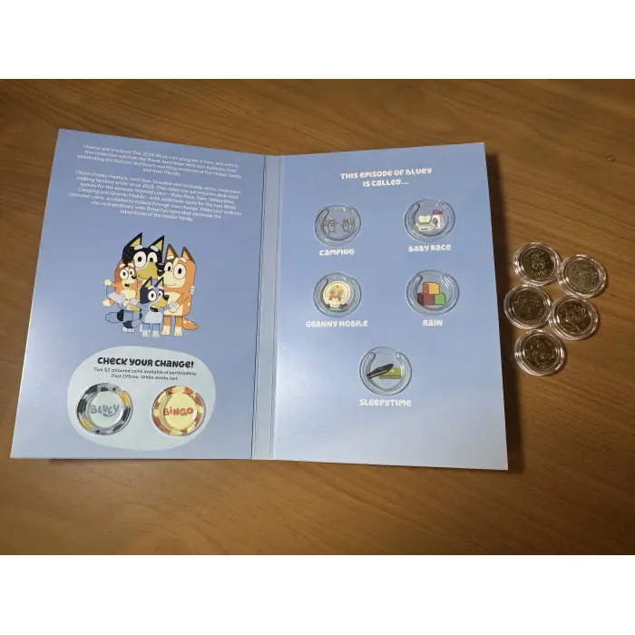 2026 $2 Bluey Tube & Folder Set – Opened Tube – No Till Coins