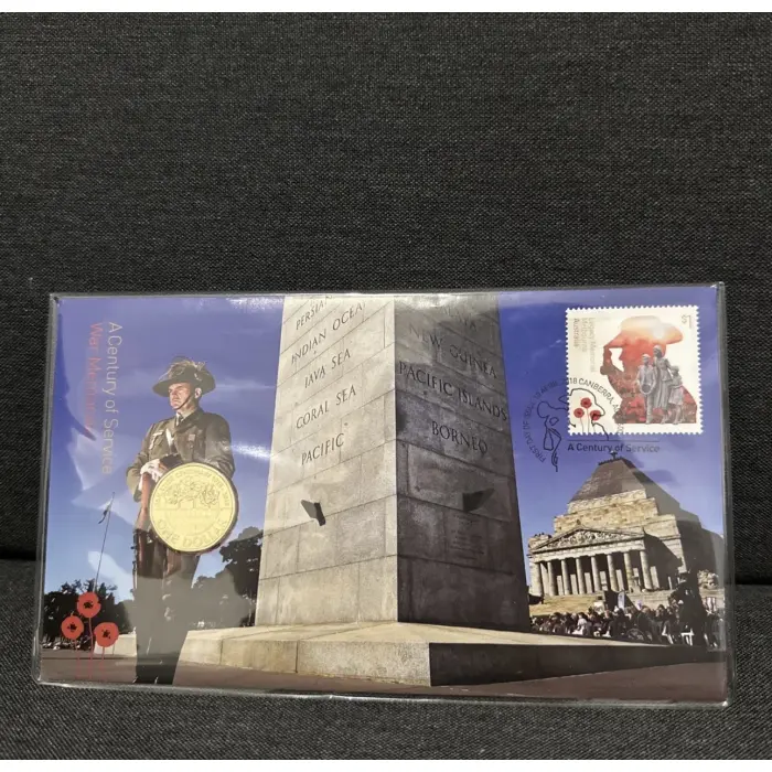2018 PNC A Century of Service War Memorials Poppy $1 Coin and Stamp Cover