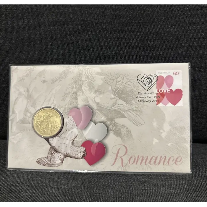 Australia 2014 PNC Romance Love Valentine Uncirculated $1 dollar & Stamps