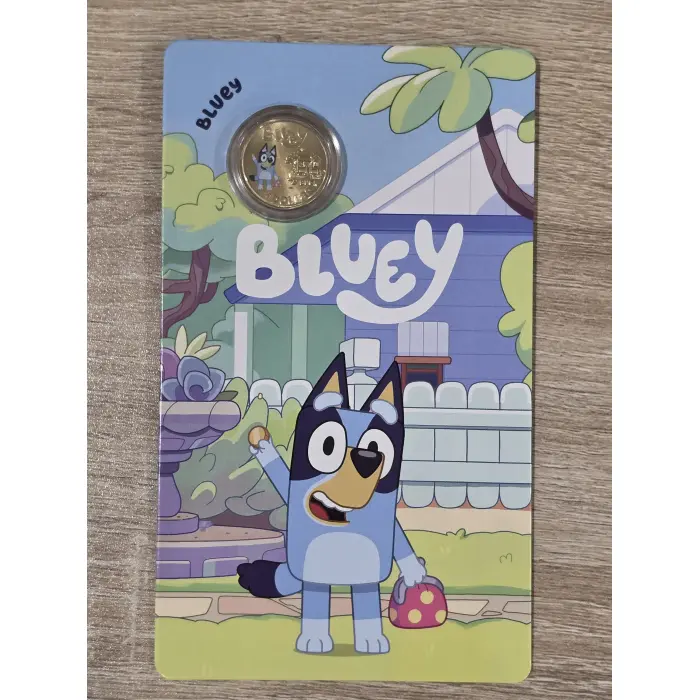  2024 $1 AlBr Coloured Uncirculated Carded Coin - Blue Dollarbucks - BLUEY 2024 